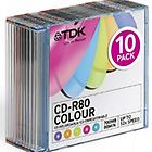 Tdk cd cd-r80 700mb 52x slim case color 10 t18924