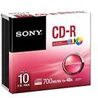 Sony cd cd-r x 10 700 mb supporti di memorizzazione 10cdq80ps