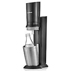 Sodastream kit gasatore kit crystal nero, argento gasatore + bottiglia in vetro + cilindro gas