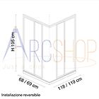 Arcdesign Selection box doccia 70x120 h195 da 6mm profilo in alluminio cromo e cristallo trasparente