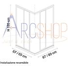 Arcdesign Selection box doccia 70x90 in alluminio