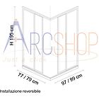 Arcdesign Selection box doccia 80x100 regolabile lastra cristallo 6 mm e profilo flat alluminio cromo due ante scorrevol