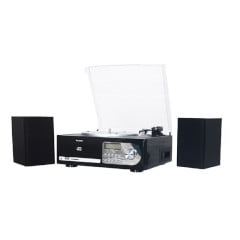 Majestic mini hi-fi tt-38r cd giradischi cassetta usb sd aux nero