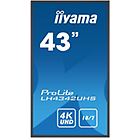 Iiyama monitor lfd prolite 43'' classe (42.5'' visualizzabile) display lcd retroilluminato a led lh4