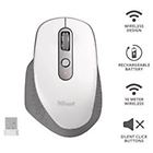 Trust mouse ozaa rechargeble wireless bianco e nero