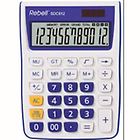 Rebell calcolatrice sdc 912 12 cifre alimentazione batteria e solare bianco e viola