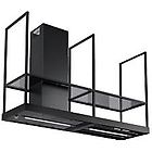 Faber t-shelf ev8 bk matt a180 325.0606.131 dream cappa isola cm. 180 nero opaco/vetro fumè