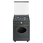 Smeg Co68gma8 Coloniale Cucina Accosto Cm. 60 Antracite 4 Fuochi + 1 Forno Elettrico