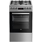 Beko fse52320dxd cucina da accosto cm 50, 4 fuochi + 1 forno elettrico inox