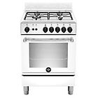 Lagermania La Germania Amn664gbv Americana Cucina Cm. 60 Bianco 4 Fuochi A Gas Forno Singolo A Gas