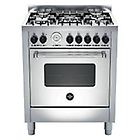 Lagermania La Germania Amn765ext Americana Cucina Cm. 70 Inox 5 Fuochi A Gas Forno Singolo Elettrico