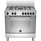 Lagermania La Germania Amn855exv Americana Cucina Cm. 80 Inox 5 Fuochi A Gas Forno Singolo Elettrico