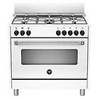 Lagermania La Germania Amn965ebv Americana Cucina Cm. 90 Bianco 5 Fuochi A Gas Forno Singolo Elettrico