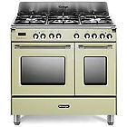 Delonghi mem965tbxed mastercook cucina da accosto cm 90 5 fuochi + 2 forni elettrici scaldavivande crema