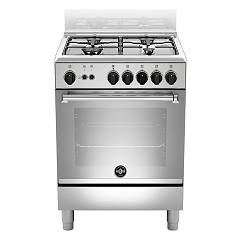 Lagermania la germania amn664gxv americana cucina cm. 60 inox 4 fuochi a gas forno singolo a gas