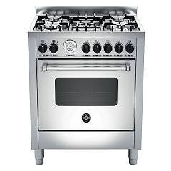 Lagermania la germania amn765ext americana cucina cm. 70 inox 5 fuochi a gas forno singolo elettrico