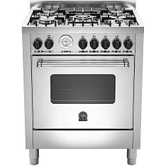 Lagermania la germania amn765gxt americana cucina cm. 70 inox 5 fuochi a gas forno singolo a gas