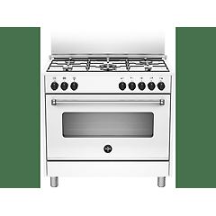 Lagermania la germania amn965ebv americana cucina cm. 90 bianco 5 fuochi a gas forno singolo elettrico