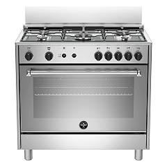 Lagermania la germania amn965gxv americana cucina cm. 90 inox 5 fuochi a gas forno singolo a gas