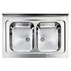 Cm lavelli 031134.x1.01.2009 rossana appoggio lavello appoggio cm. 90 x 60 inox satinato 2 vasche