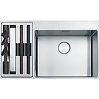 Franke bwx 220-54-27 127.0538.260 box center lavello 2 vasche semifilo/filotop 86 x 51 inox satinato vano a