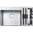 Franke bwx 220-54-27 127.0538.259 box center lavello 2 vasche semifilo/filotop 86 x 51 inox satinato vano a