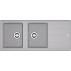 Franke bfg 621 114.0276.592 boston lavello 2 vasche incasso 116 x 50 con gocciolatoio reversibile alluminio