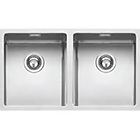 Barazza 1x842s quadre r.15 lavello raggio 15 inox cm. 75x40 2 vasche sottotop/semifilo