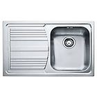 Franke llx 611 101.0085.773 logica line lavello 1 vasca incasso 79 x 50 con gocciolatoio sinistro inox sati