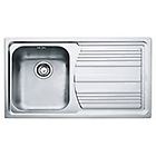 Franke llx 611-l 101.0085.775 logica line lavello 1 vasca incasso 86 x 50 con gocciolatoio destro inox sati