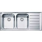 Franke nex 621 101.0040.734 neptune lavello 2 vasche incasso 116 x 51 con gocciolatoio destro inox satinato