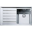 Franke npx 611 101.0068.360 neptune plus lavello 1 vasca incasso 86 x 51 con gocciolatoio sinistro inox sat