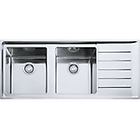 Franke npx 621 101.0068.377 neptune plus lavello 2 vasche incasso 116 x 51 con gocciolatoio destro inox sat