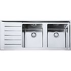 Franke npx 621 101.0068.381 neptune plus lavello 2 vasche incasso 116 x 51 con gocciolatoio sinistro inox s