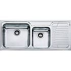 Franke gax 621 101.0017.506 galassia lavello 2 vasche incasso 116 x 50 con gocciolatoio destro inox satinat