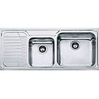 Franke gax 621 101.0017.504 galassia lavello 2 vasche incasso 116 x 50 con gocciolatoio sinistro inox satin