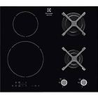 Electrolux egd6576nok piano cottura induzione gas cm. 60 vetroceramica nero