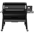 Weber barbecue a pellet smoke fire ex6