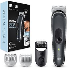 Braun bg5340 rifinitore corpo 5 bg5340 grigio/bianco, depilazione da uomo, con pettine per le aree sensibi