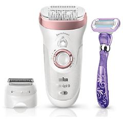 Braun epilatore silk-épil 9 sensosmart 9/870 rosa bianco 40 pinzette