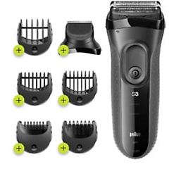 Braun rasoio elettrico series shave&style 3000bt 3-in-1 cordless autonomia 45 minuti