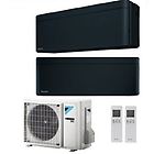 Daikin climatizzatore condizionatore bluevolution dual split inverter stylish total black ftxa-bb 7+9 2mxm4