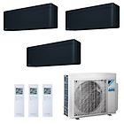 Daikin climatizzatore condizionatore bluevolution trial split inverter stylish total black ftxa-bb 12+12+12