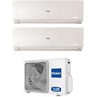 Haier climatizzatore condizionatore dual split inverter serie flexis plus white 12+12 con 2u50s2sm1fa r-32