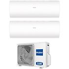 Haier climatizzatore condizionatore dual split inverter serie pearl 12+12 con 2u50s2sm1fa r-32 wi-fi integ