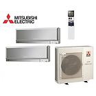 Mitsubishi Climatizzatore Condizionatore Electric Dual 9+18 Inverter Msz-ef2 Kirigamine Zen Silver 9000+18000 M