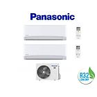 Panasonic climatizzatore condizionatore dual 12+12 inverter+ serie tz da 12000+12000 btu con cu-2tz50tbe gas r