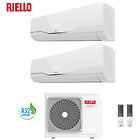 Riello climatizzatore condizionatore dual inverter 12+12 aaria plus multi 250 p da 12000+12000 btu gas r-32