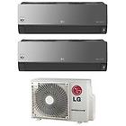 Lg climatizzatore condizionatore dual split artcool uv nano inverter 12+12 r32 classe a++/a+ mu2r17.u12