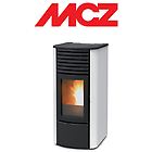 Mcz termostufa a pellet clio hydro 16 in ghisa e acciaio 16 kw bianca